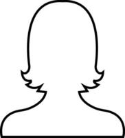 Business avatar profile black outline icon. Woman of user line vector symbol in trendy linear style isolated on  Female profile people diverse face for social network or web.