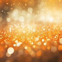 Shining abstract yellow orange background, bokeh effect, blur, gradient. Generative AI photo