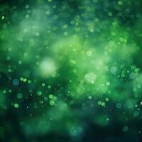 Shining abstract green background, bokeh effect, blur, gradient. Generative AI photo