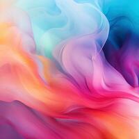 Abstract background with the effect of colored smoke, liquid, ink. Gradient, design, place for text. Generative AI photo