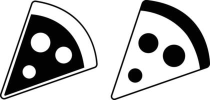Pizza pedazo plano línea negro íconos colocar. vector Delgado firmar de italiano rápido comida café logo. pizzería lata ser usado para digital producto, presentación, impresión diseño y más