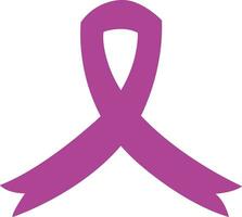 Cancer Ribbon flat icon. Vector awareness ribbon purple color isolated on. International Day of cancer, World Cancer Day. Design template element in trendy style for graphic.