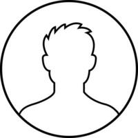 negocio avatar perfil negro contorno icono. hombre de usuario línea vector símbolo en de moda lineal estilo aislado en . masculino perfil personas diverso cara para social red o web.