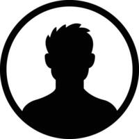 negocio avatar perfil negro icono. hombre de usuario vector símbolo en de moda plano estilo aislado en masculino perfil personas diverso cara para social red o web.