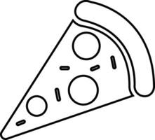 Pizza pedazo plano línea negro icono. vector Delgado firmar de italiano rápido comida café logo . pizzería lata ser usado para digital producto, presentación, impresión diseño y más