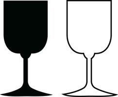 Wine glasses icons set simple symbol of bar, restaurant. . Various wine glass flat or line vector black silhouette collection for mobile concept and web design.