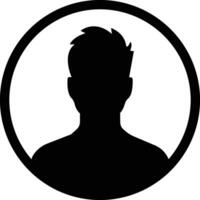 negocio avatar perfil negro icono. hombre de usuario vector símbolo en de moda plano estilo aislado en masculino perfil personas diverso cara para social red o web.