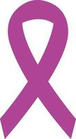 Cancer Ribbon flat icon. Vector awareness ribbon purple color isolated on. International Day of cancer, World Cancer Day. Design template element in trendy style for graphic.