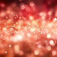 Shining abstract red background, bokeh effect, blur, gradient. Generative AI photo