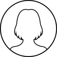 Business avatar profile black outline icon. Woman of user line vector symbol in trendy linear style isolated on  Female profile people diverse face for social network or web.
