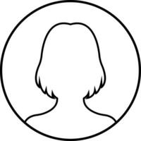 negocio avatar perfil negro contorno icono. mujer de usuario línea vector símbolo en de moda lineal estilo aislado en hembra perfil personas diverso cara para social red o web.