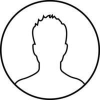 negocio avatar perfil negro contorno icono. hombre de usuario línea vector símbolo en de moda lineal estilo aislado en . masculino perfil personas diverso cara para social red o web.