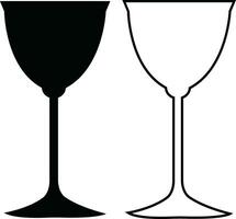 Wine glasses icons set simple symbol of bar, restaurant. . Various wine glass flat or line vector black silhouette collection for mobile concept and web design.