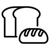 comida y panadería un pan icono vector