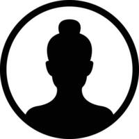 negocio avatar perfil negro icono. mujer de usuario plano vector símbolo en de moda lleno estilo aislado en . hembra perfil personas diverso cara para social red o web.