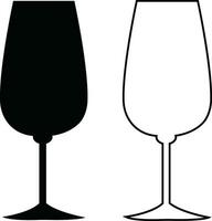 Wine glasses icons set simple symbol of bar, restaurant. . Various wine glass flat or line vector black silhouette collection for mobile concept and web design.