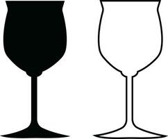 Wine glasses icons set simple symbol of bar, restaurant. . Various wine glass flat or line vector black silhouette collection for mobile concept and web design.