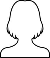 negocio avatar perfil negro contorno icono. mujer de usuario línea vector símbolo en de moda lineal estilo aislado en hembra perfil personas diverso cara para social red o web.