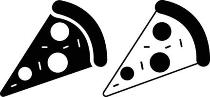 Pizza piece flat line black icons set. Vector thin sign of italian fast food cafe logo. Pizzeria can be used for digital product, presentation, print design and more