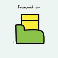 document icon design template. in a hand drawn style and in color vector