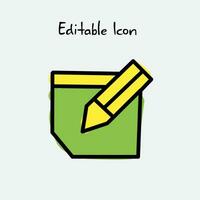 edit icon design template. in a hand drawn style and in color vector