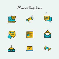 marketing icon design template, with hand drawn style, can be used for digital marketing purposes vector