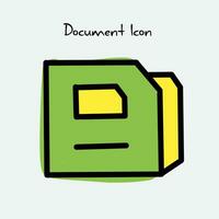 document icon design template. in a hand drawn style and in color vector