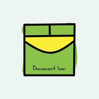 documento icono diseño modelo. en un mano dibujado estilo y en color vector