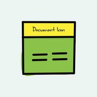 document icon design template. in a hand drawn style and in color vector