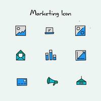 marketing icon design template, with hand drawn style, can be used for digital marketing purposes vector