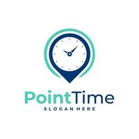 Time with Point logo design vector. Creative Clock logo concepts template vector