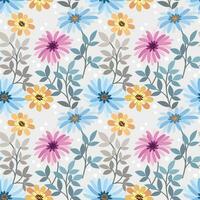 Colorful hand draw flowers seamless pattern. vector