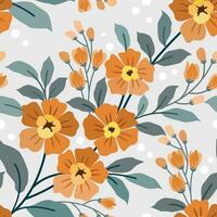 Colorful hand draw flowers seamless pattern vector
