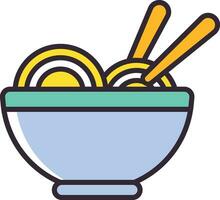 dinner noodles bowl icon design vector