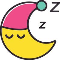 descanso dormir Luna icono diseño vector