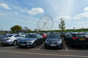 Beautiful view of People Walking and Visiting the Willen Lake of Milton Keynes City of England UK, Image Captured on April 9th, 2023 photo