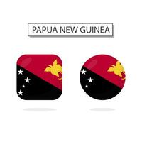 bandera de Papuasia nuevo Guinea 2 formas icono 3d dibujos animados estilo. vector