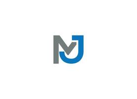 MJ modern logo design vector icon template with white background