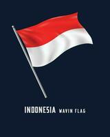 indonesia  wavin flag vector