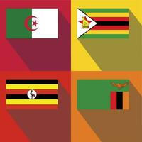 Zambia, Uganda, Zimbabue, Argelia bandera vector