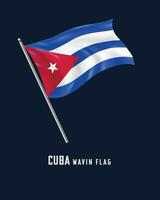 Cuba saludando bandera vector