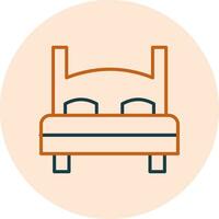 icono de vector de cama doble