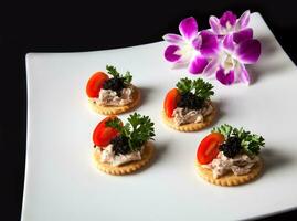 Canape tuna and caviar photo