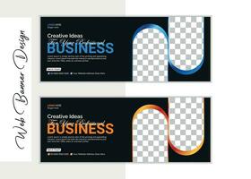 Company Business Web Banner Design vector