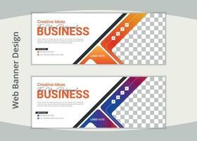 Elegant and modern web banner design layout vector