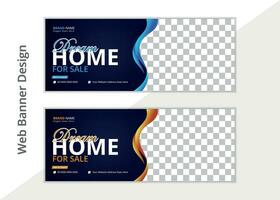 Corporate web banner design template vector