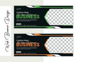 Simple and Creative Web Banner Design Template vector