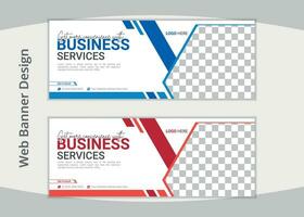 Stylish and simple business company web banner design vector