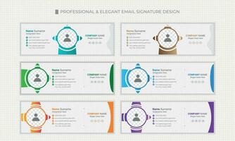 Corporate and abstract email signature design vector template