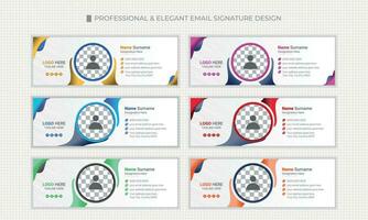 Simple and stylish email signature design template vector